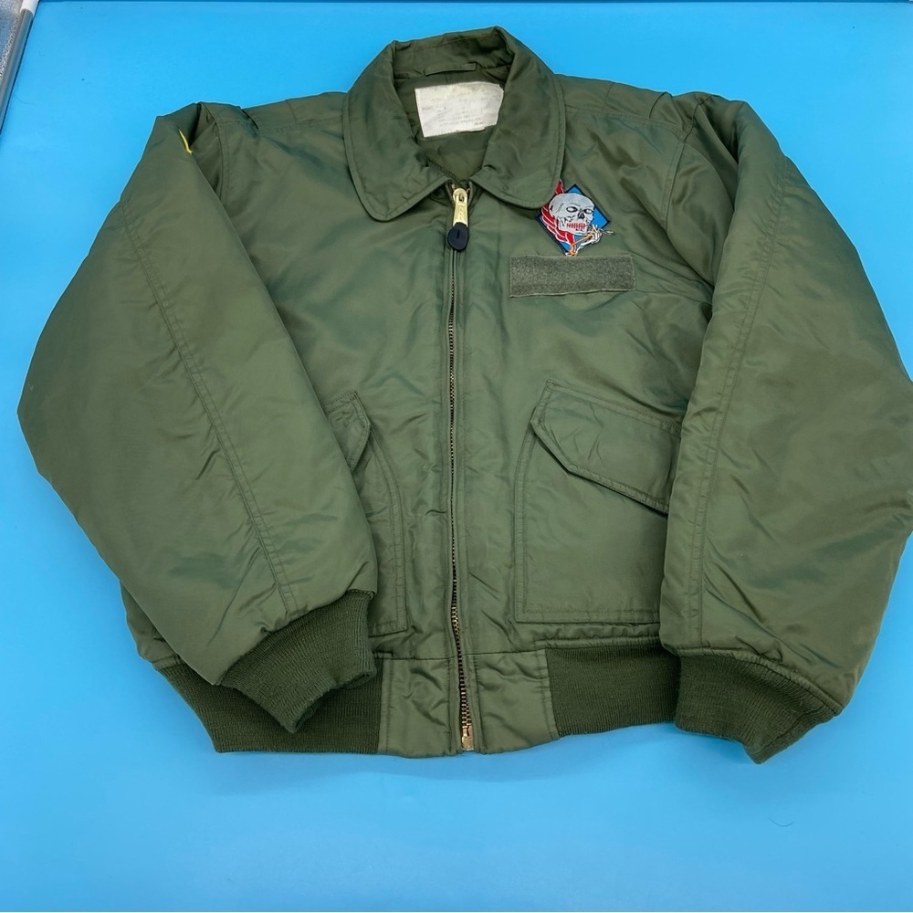 Vintage Pilot Flight USAF US Air Force Ultra Force Green Bomber Jacket Size XL. - Picture 5 of 10